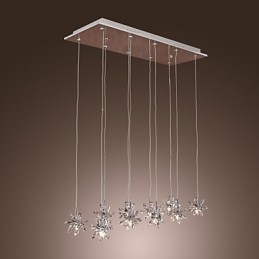 Modern Contemporary Crystal Chrome Metal Pendant Light