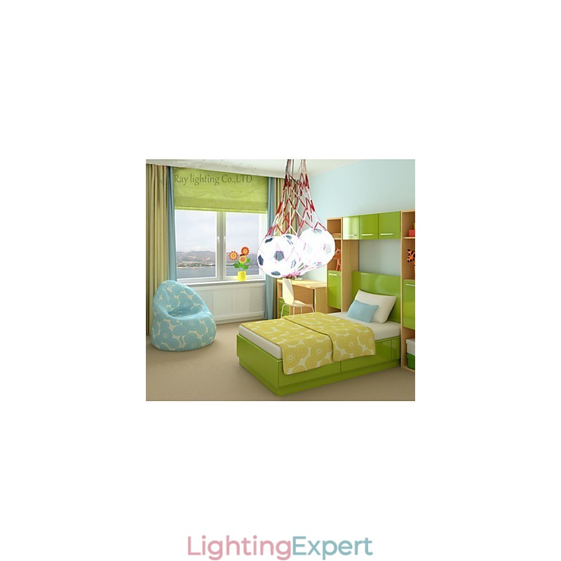 Children Football Modern Minimalist Pendant Lamp Boy Lights 3 Lights