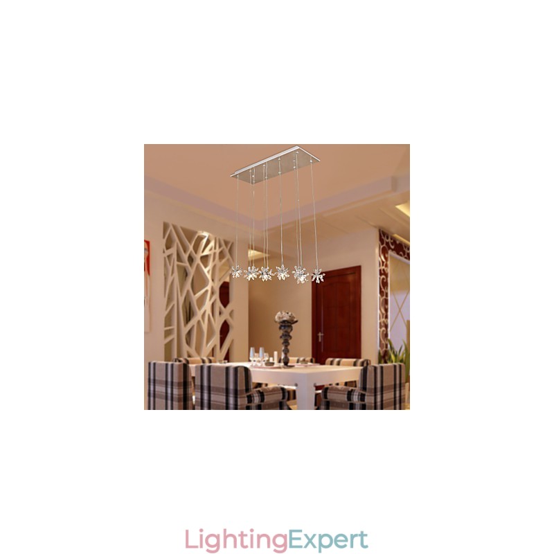 Modern Contemporary Crystal Chrome Metal Pendant Light