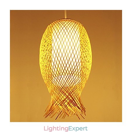 Modern Teahouse Bamboo Weaving Bamboo Decoration Droplight Lamp