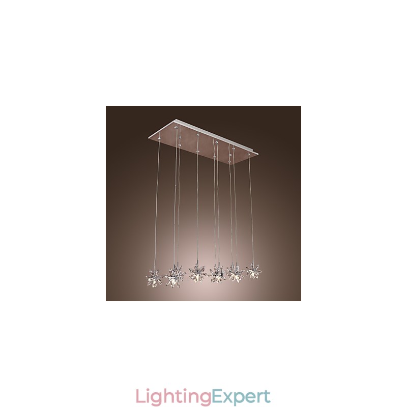 Modern Contemporary Crystal Chrome Metal Pendant Light