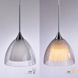 3 Light Two layer Pendant Island Light Crack Glass Polished Chrome