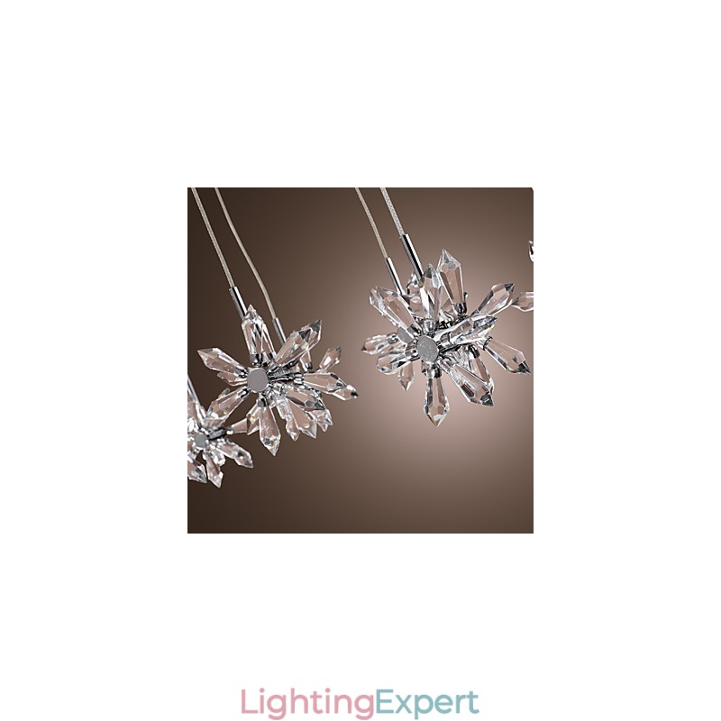 Modern Contemporary Crystal Chrome Metal Pendant Light