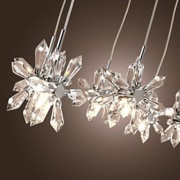 Modern Contemporary Crystal Chrome Metal Pendant Light