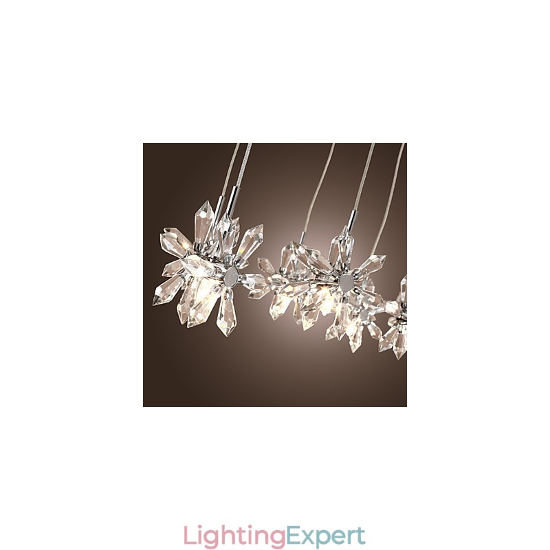 Modern Contemporary Crystal Chrome Metal Pendant Light
