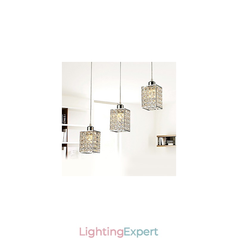 Modern Contemporary Island Crystal Electroplated Pendant Light
