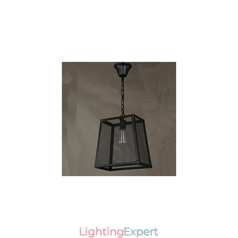 A Net Cover Retro Industrial Wind Cafe Wrought Lron Chandelier