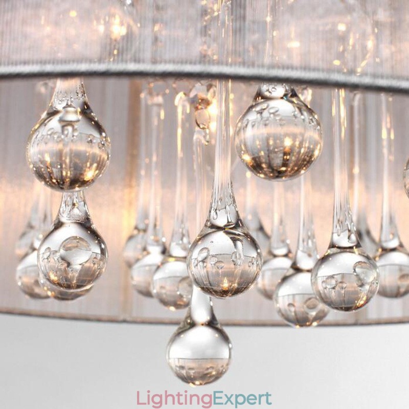Traditional Classic Crystal Chrome Metal Chandelier