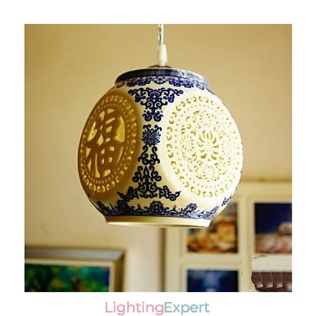 Retro Ceramic lamp lamp Stairs Blue Single Head Chandelier Creative Retro Ceramic lamp lamp Stairs Blue Single Head Chandelier Creative