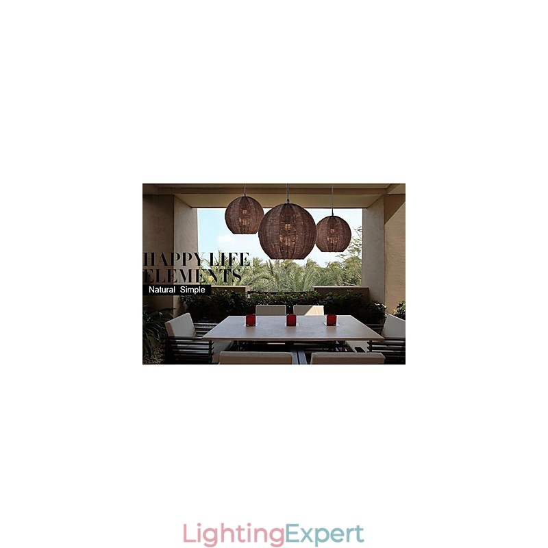 Modern Contemporary Lantern Country Globe Metal Pendant Light