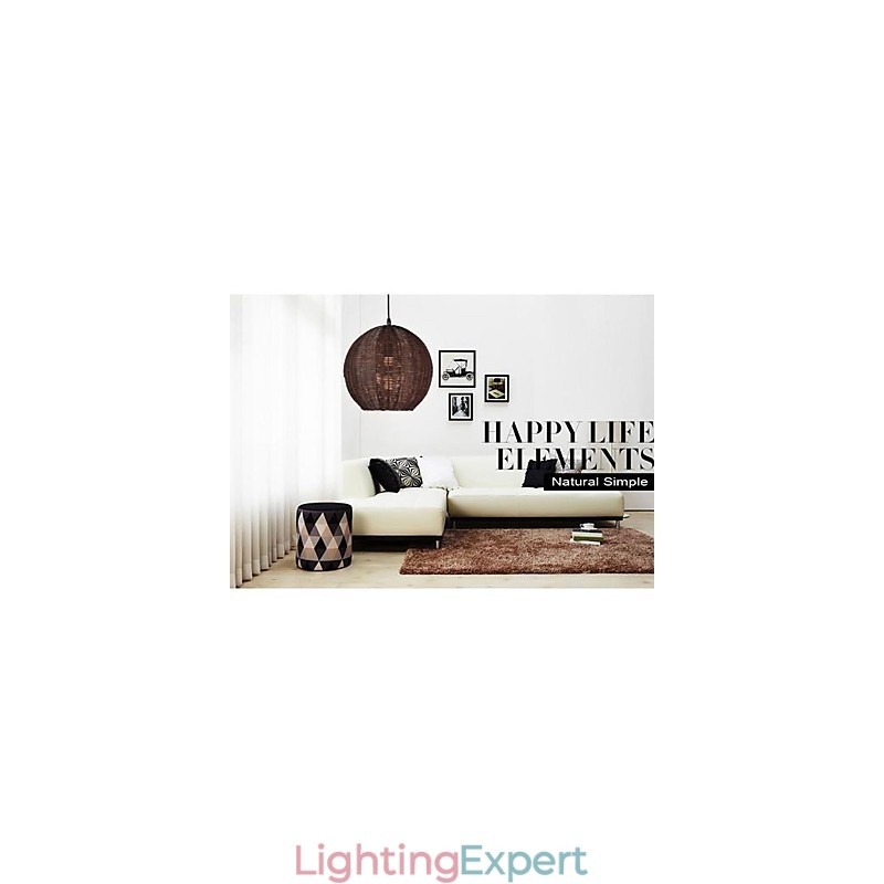 Modern Contemporary Lantern Country Globe Metal Pendant Light