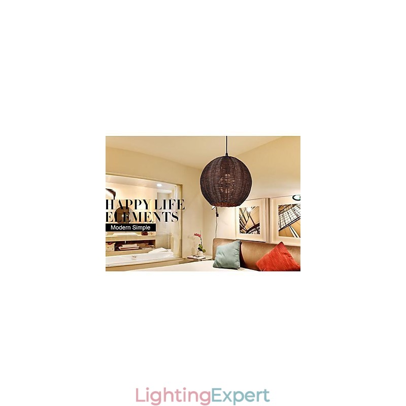 Modern Contemporary Lantern Country Globe Metal Pendant Light