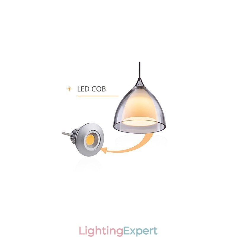 1 Light Two layer Pendant Island Light Clear Glass Polished Chrome