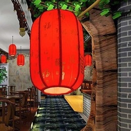 Archaize Sheepskin Red Lanterns Porch Droplight Lamp Light