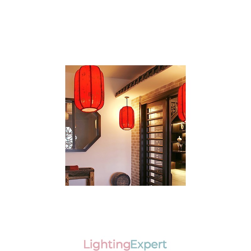 Archaize Sheepskin Red Lanterns Porch Droplight Lamp Light