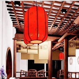 Archaize Sheepskin Red Lanterns Porch Droplight Lamp Light