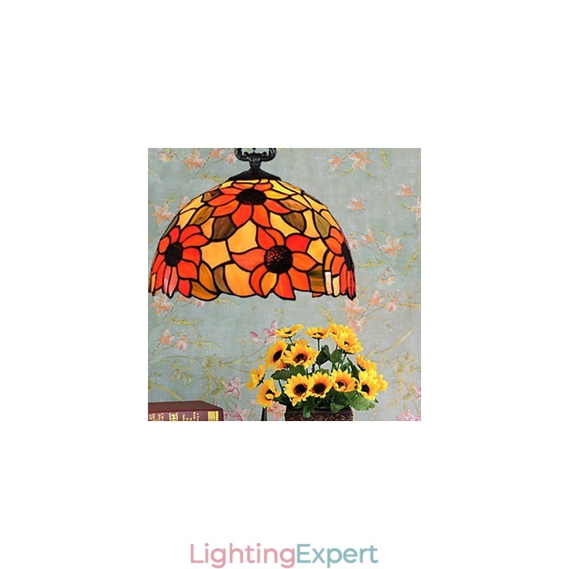 European Rural Creative Arts Stained Glass Chandelier Restoring Ancient Ways Lamp Light
