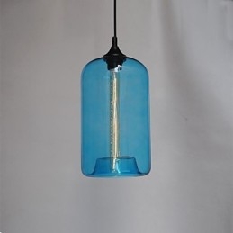 Bottle Design Pendant 1 Light with Transparent Shade