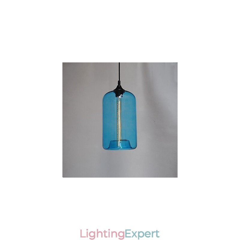 Bottle Design Pendant 1 Light with Transparent Shade