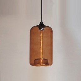 Bottle Design Pendant 1 Light with Transparent Shade