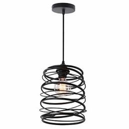 Rustic Lodge Retro Country Mini Style Painting Metal Pendant Light Garage
