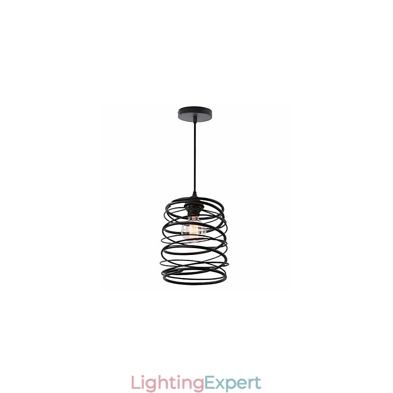Rustic Lodge Retro Country Mini Style Painting Metal Pendant Light Garage