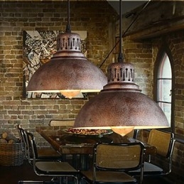 Retro Mini Style Painting Metal Pendant Light Outdoors