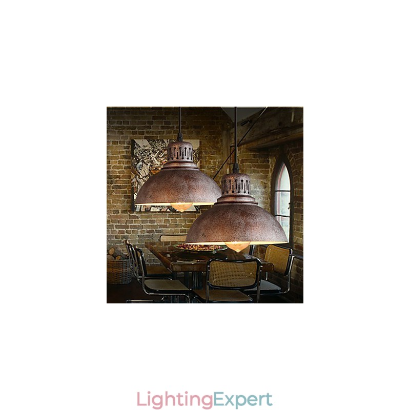 Retro Mini Style Painting Metal Pendant Light Outdoors
