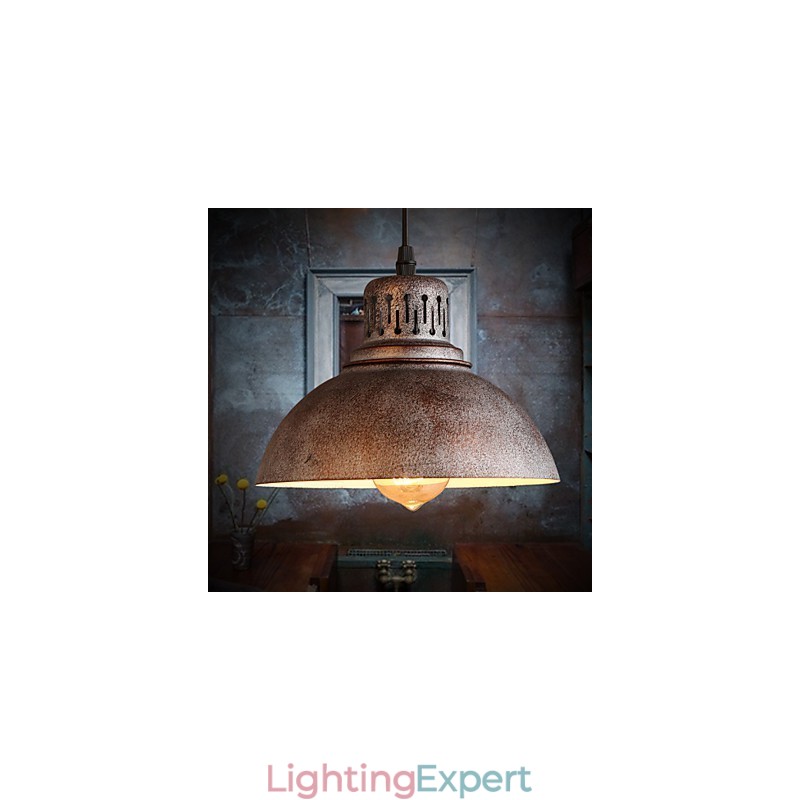 Retro Mini Style Painting Metal Pendant Light Outdoors