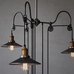 Vintage Country Mini Style Painting Metal Chandelier
