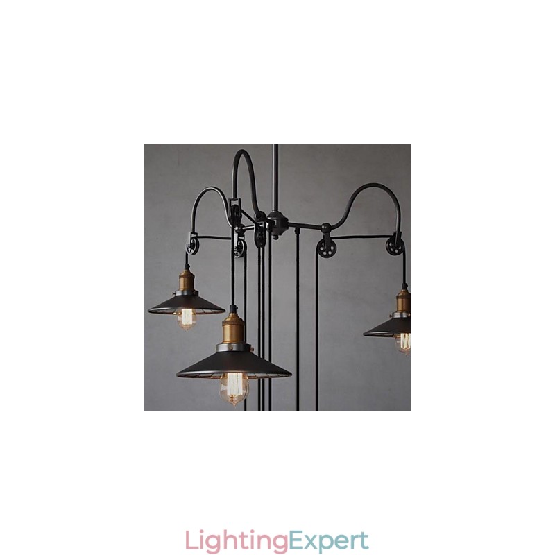 Vintage Country Mini Style Painting Metal Chandelier