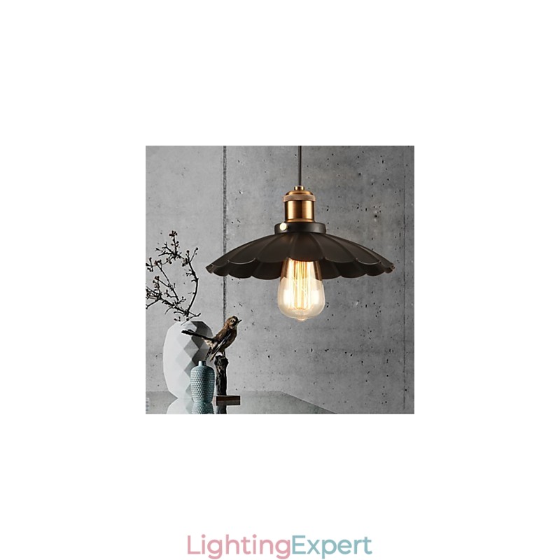 Unique Black Umbrella Vintage Wrought Iron Chandelier