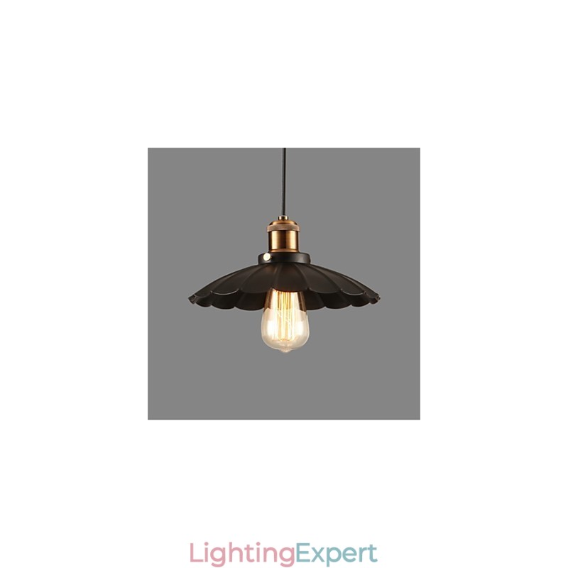 Unique Black Umbrella Vintage Wrought Iron Chandelier