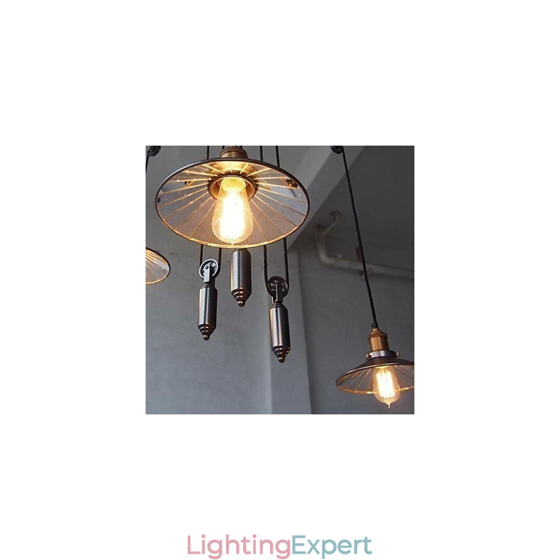 Vintage Country Mini Style Painting Metal Chandelier