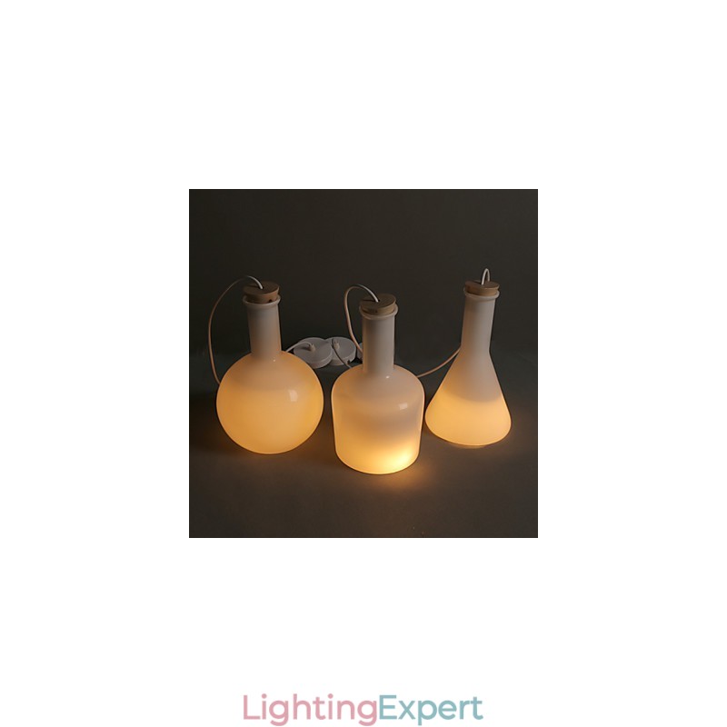 Contemporary And Contracted Creative Magic White Glass Bottle Line Droplight