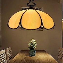 European Rural Creative Arts Stained Glass Chandelier Restoring Ancient Ways Lamp Light