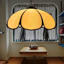European Rural Creative Arts Stained Glass Chandelier Restoring Ancient Ways Lamp Light