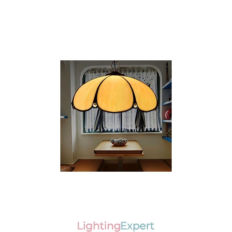 European Rural Creative Arts Stained Glass Chandelier Restoring Ancient Ways Lamp Light