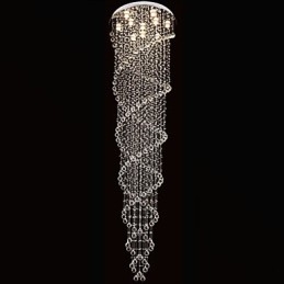Ceiling Chandelier Lights Pendant Light Lighting Fixtures with K9 Crystal Double Spiral D70CM H300CM