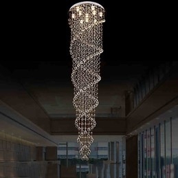 Ceiling Chandelier Lights Pendant Light Lighting Fixtures with K9 Crystal Double Spiral D70CM H300CM