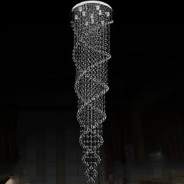 Ceiling Chandelier Lights Pendant Light Lighting Fixtures with K9 Crystal Double Spiral D70CM H300CM