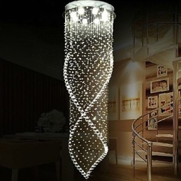 Crystal Chandelier Pendant Lighting Hanging Ceiling Lamps Fixtures with Clear K9 Crystal and Silver Canopy