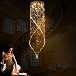 Crystal Chandelier Pendant Lighting Hanging Ceiling Lamps Fixtures with Clear K9 Crystal and Silver Canopy
