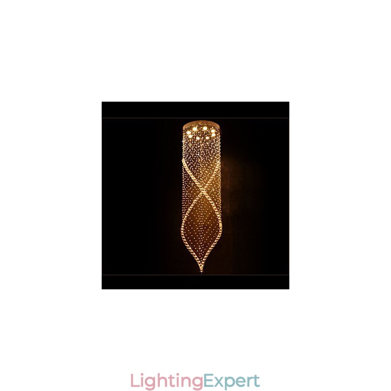 Crystal Chandelier Pendant Lighting Hanging Ceiling Lamps Fixtures with Clear K9 Crystal and Silver Canopy