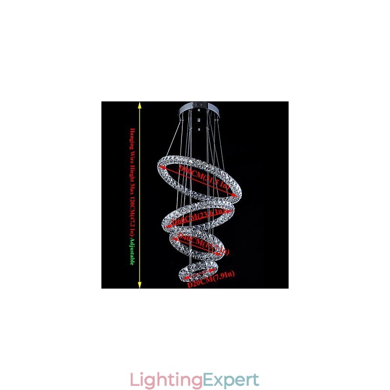 Crystal Ring Pendant Light Modern Ceiling Chandelier Lighting Lamp Fixtures with