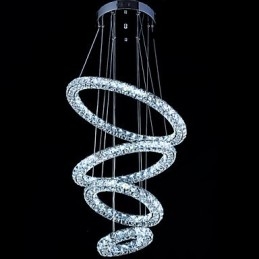Crystal Ring Pendant Light Modern Ceiling Chandelier Lighting Lamp Fixtures with