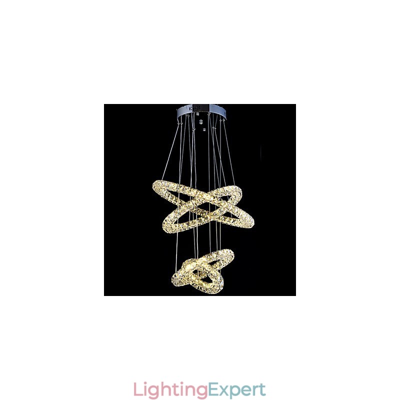 Crystal Ring Pendant Light Modern Ceiling Chandelier Lighting Lamp Fixtures with