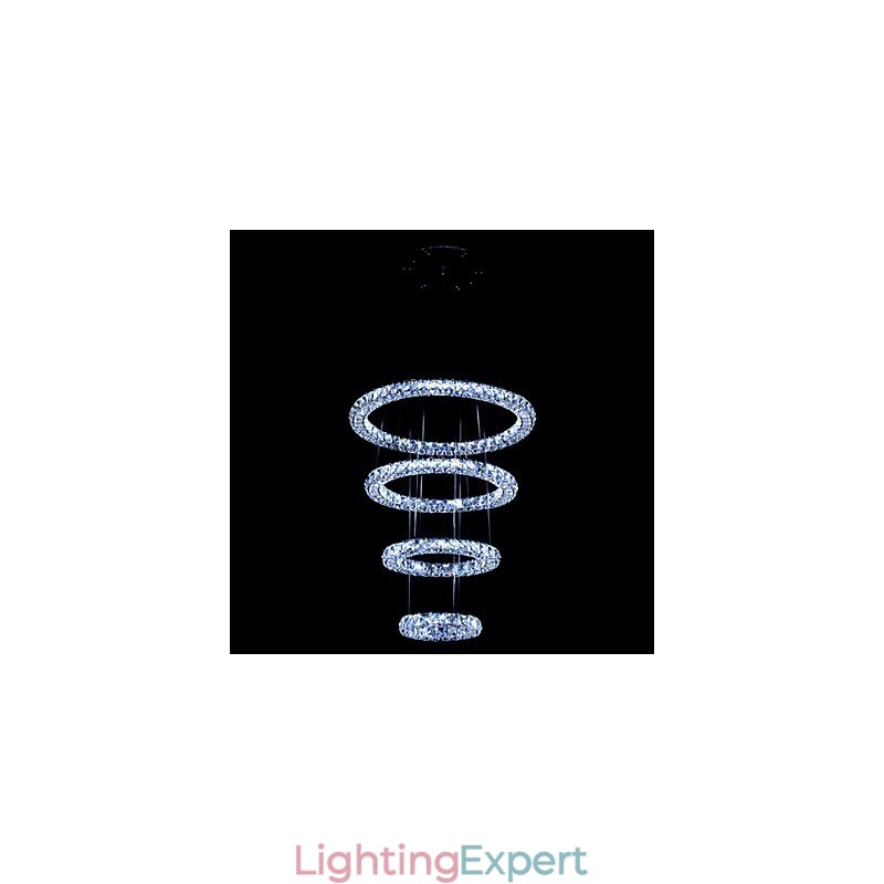 Crystal Ring Pendant Light Modern Ceiling Chandelier Lighting Lamp Fixtures with