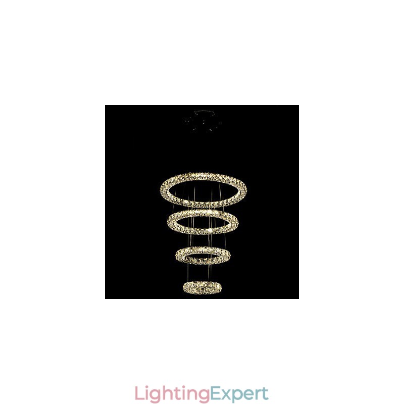 Crystal Ring Pendant Light Modern Ceiling Chandelier Lighting Lamp Fixtures with
