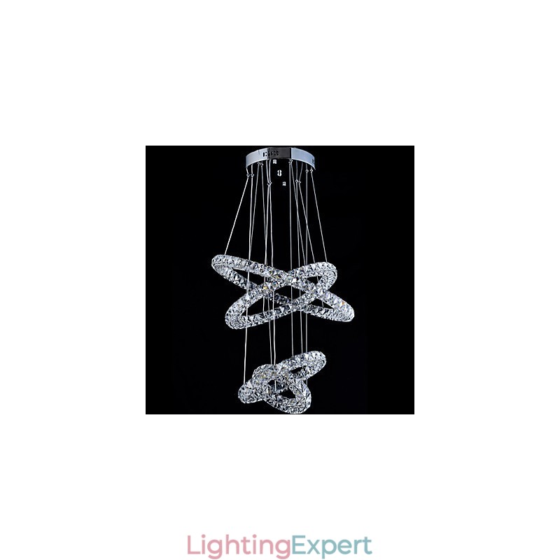 Crystal Ring Pendant Light Modern Ceiling Chandelier Lighting Lamp Fixtures with
